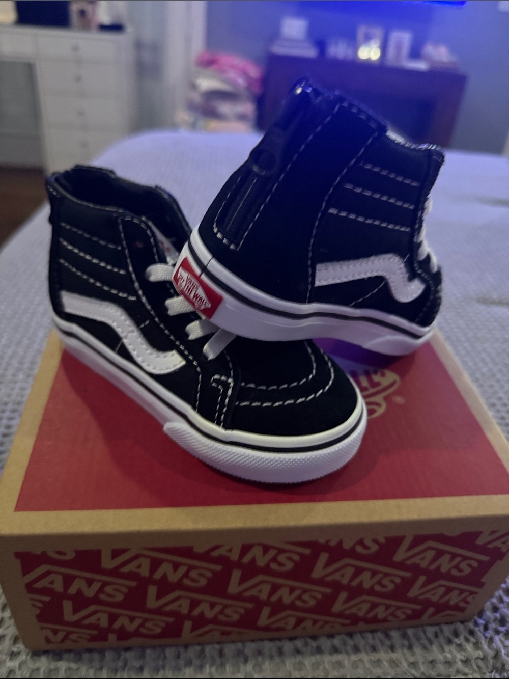 Vans Kids Black & White High-Top Sneakers